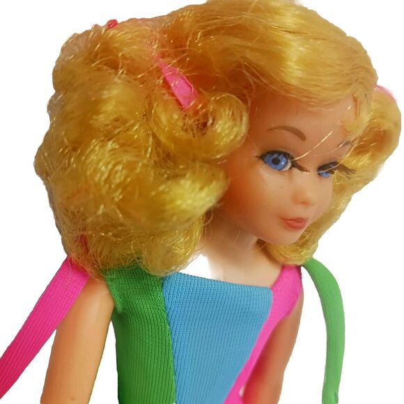 1969 Living Skipper Doll Mattel Golden Blonde Swimsuit Beautiful HAIR EYELASHES - Picture 2 of 16